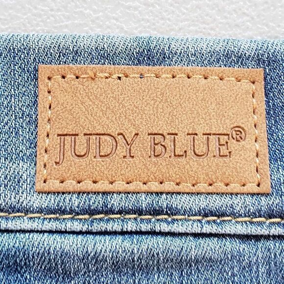 Judy Blue Jeans Women's Size 5/27 Dark Wash Blue Skinny Fit Distressed Stretch - Picture 6 of 11